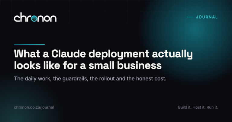 What a Claude deployment actually looks like for a small business